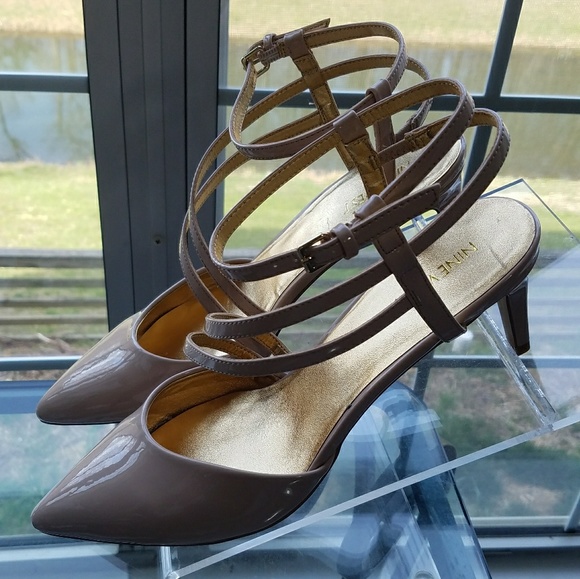 Nine West Shoes - Nine West Nude Shelly strappy patent leather pump